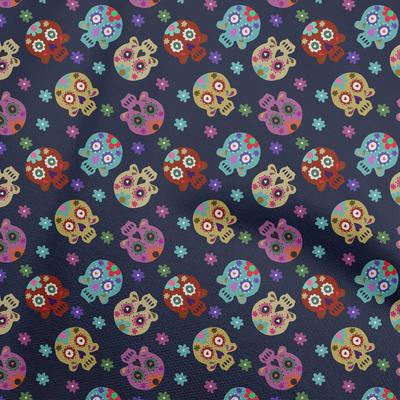 Cotton Flex Blue Fabric Skull Craft Projects Decor Fabric Printed By The Yard 40 Inch