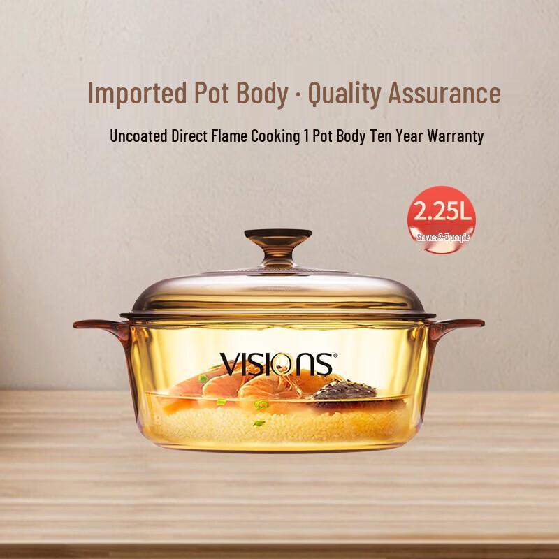 Corning VISIONS 2.25L Crystal Clear Glass Multi-Purpose Pot