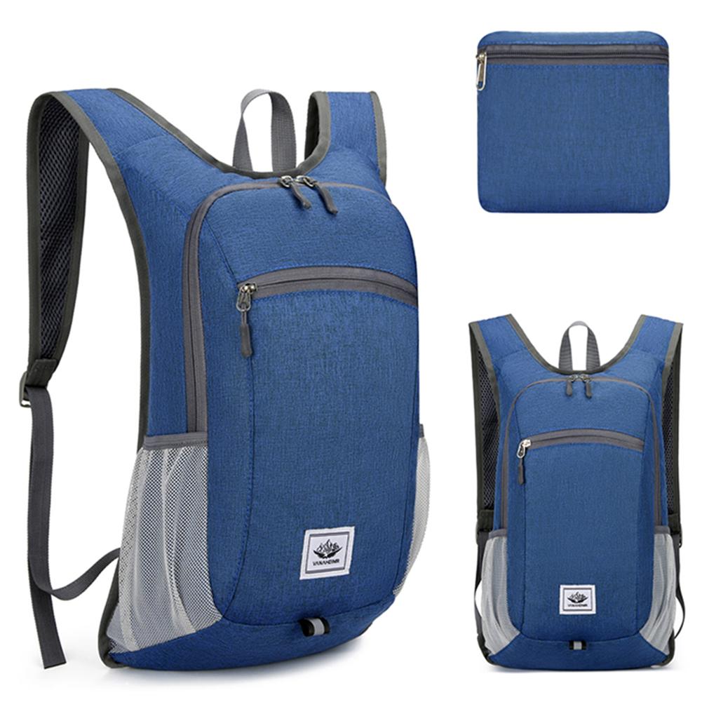 15L Portable Foldable Backpack Large Capacity Cycling Travel Daypack Reflective Mountaineering Backpack for Outdoor Sports
