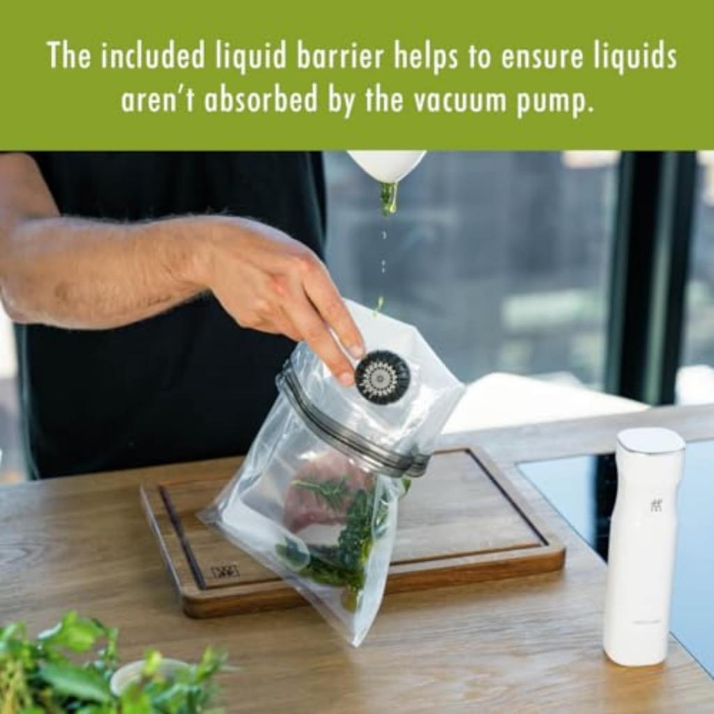 ZWILLING Fresh Save Set Vacuum Sealer Bags for Food 10 Piece Gallon Reusable Sous Vide Bags Reusable Food Storage Bags for Meal Prep Reusable Snack