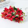 Green 3D Touch Faux Lily Bouquet - Multi-headed Flowers for Wedding and Home Decor.