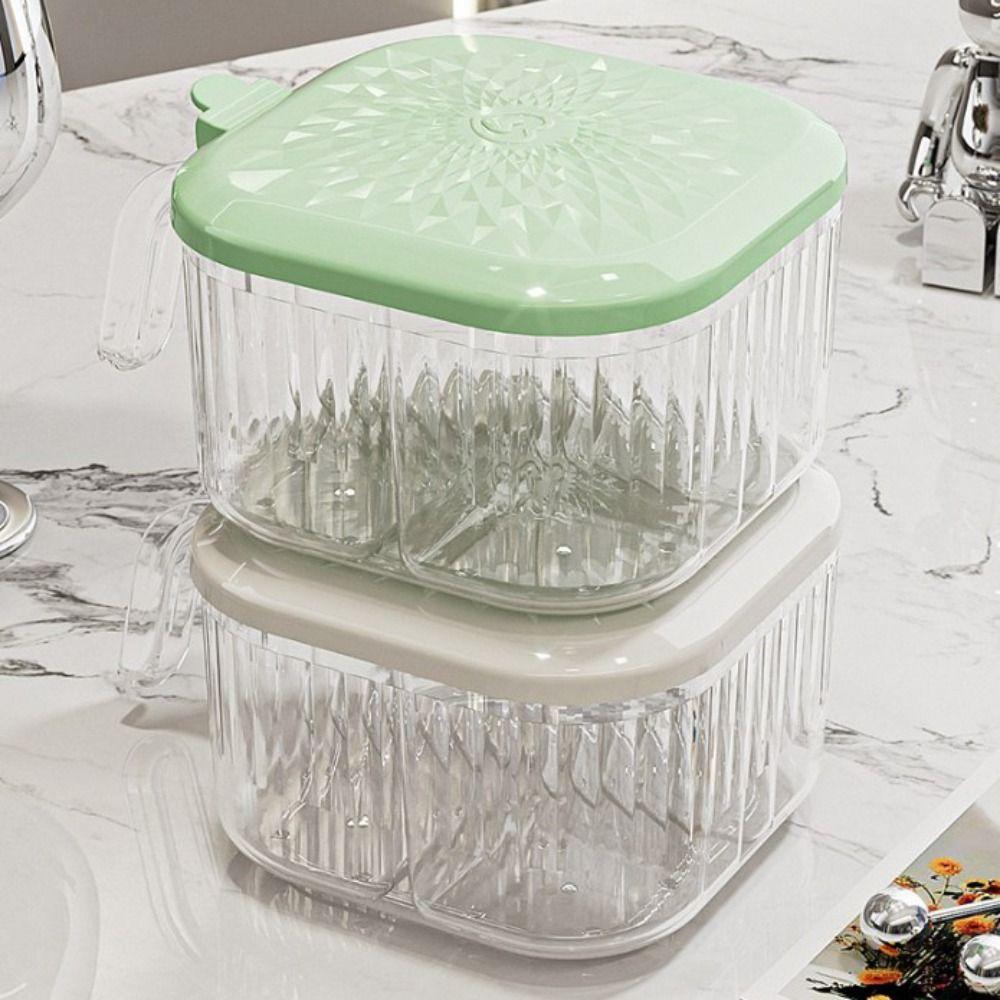 Detachable Kitchen Seasoning Box 4 Compartment Spice Jar Multipurpose Condiment Container  Salt