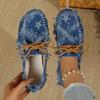 Lace-up Denim Low-top Shoes 2025 Fall New Plus Size Canvas Sports Shoes for Women