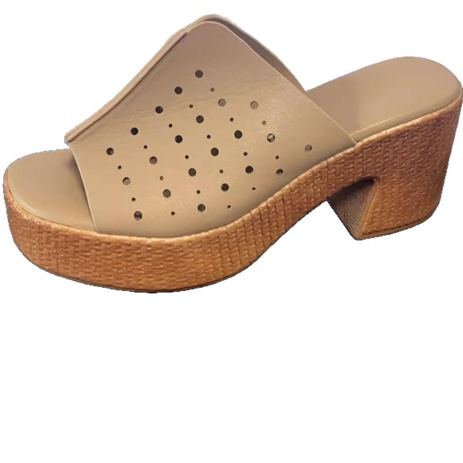 

Новые босоножки с открытым носком на высокой платформе - летние легкие, увеличивающие рост, износостойкие, нескользящие, пляжные женские туфли 38