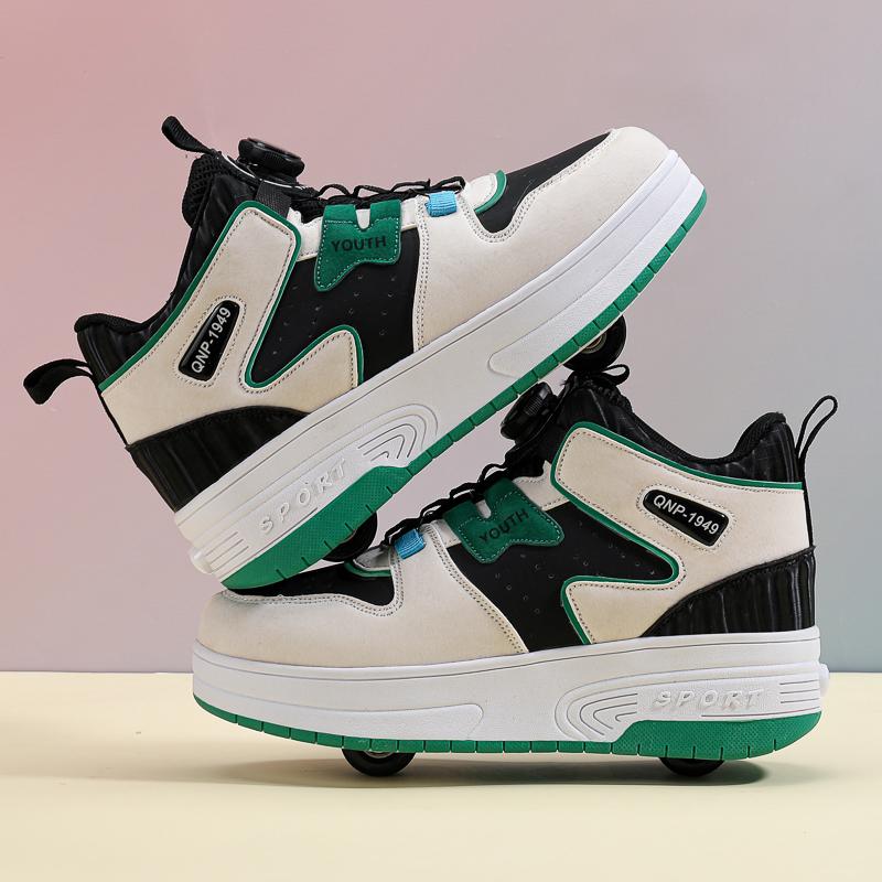 31-42 Boys Roller Skates Shoes Removable Flat Shoes Girls Roller Skates Sneakers for Kids