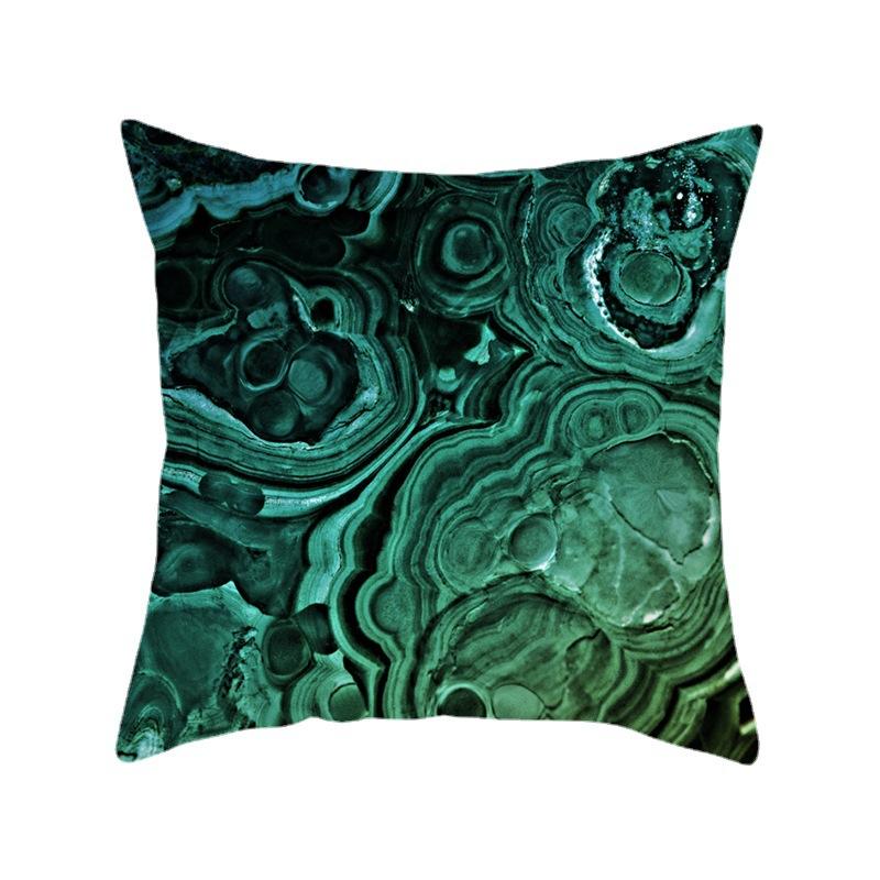 Simple Abstract Geometric Art Peach Leather Velvet Pillow, Fashionable and Comfortable Home Sofa Waist Cushion Pillow Cover
