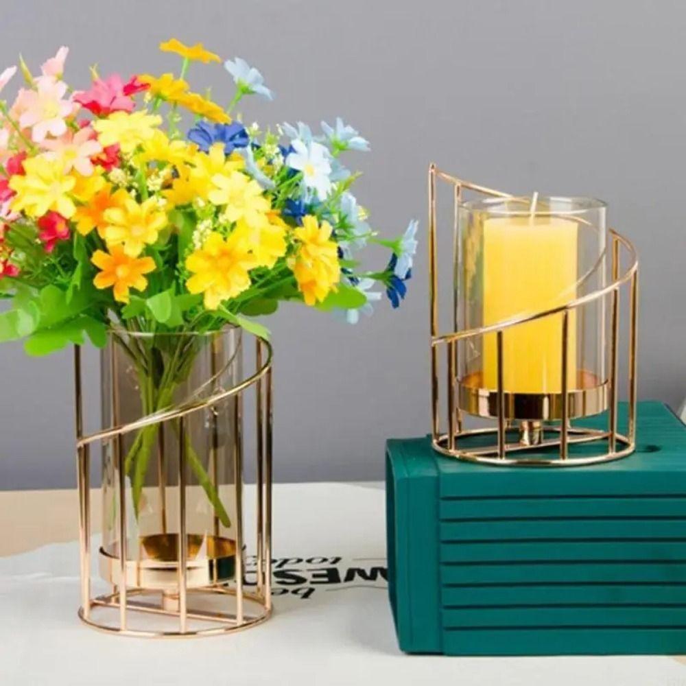 Non-slip Nordic Candle Candlestick Detachable Desktop Decorative Vase  Wedding Decoration