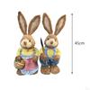 1 Pair Artificial Woven Figures Animal Model Sculpture Standing Statue Doll for Office Easter