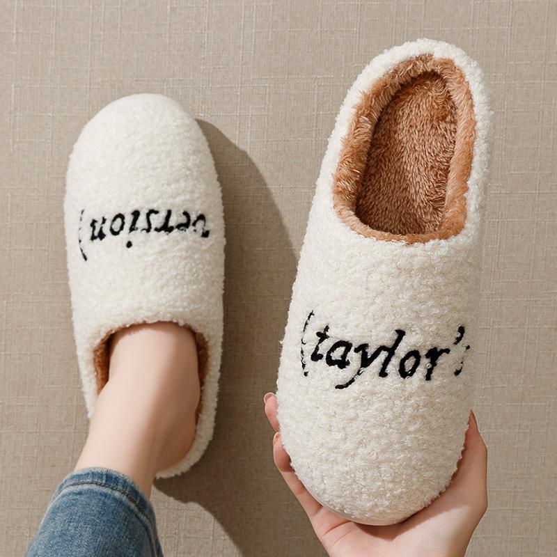 

Мужские зимние домашние тапочки женские Taylor s Version Gift Fashion Indoor Non-slip Leisure Comfortable Soft Sole Plush Houseshoes 36-37