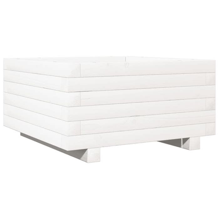VidaXL Jardinière blanc 50x50x26,5 cm bois de pin massif, jardinière d'extérieur, bac à fleurs, boîte à plantes, jardinière 847294