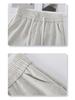 Women's Cotton Linen Wide-Leg Pants - 2025 Spring/Summer, Loose Fit, Slimming Drape, Elastic Waist, Casual Straight-Leg Trousers
