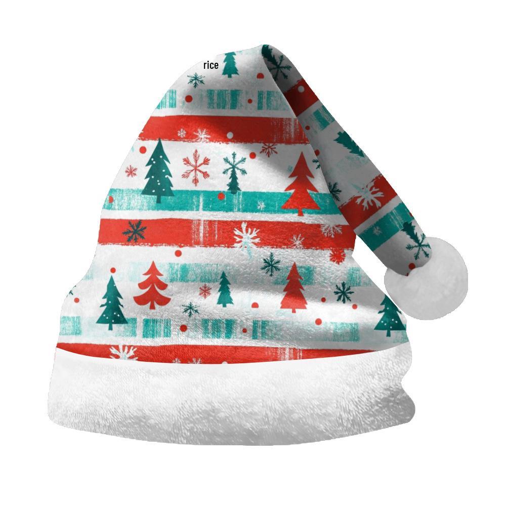 2024 New Double-Sided Plush Velvet Christmas Hat for Adults & Children - Customizable Design