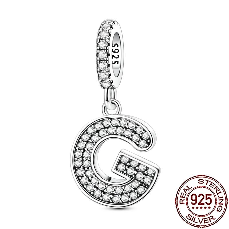Neue Designer Anhänger Kupfer Alphabet Buchstabe A B C Hängende Dekorative Perlen Passend für Schlangenarmband Armband Halskette Damen DIY Bastelschmuck white