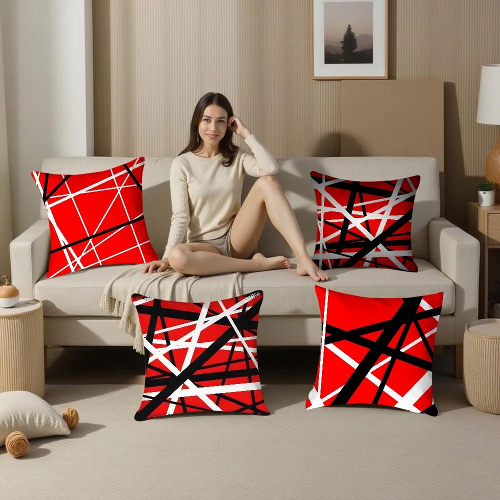 V-Van H-Halen Rock Pillow Case Plush Fabric Soft Pillowcase Double Sided Print Sofa Cushion Cover Throw Pillow Cover
