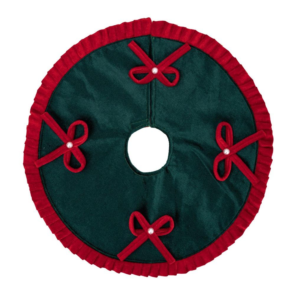 Ruffled Edge Christmas Tree Skirt 48cm Large Size Holiday Tree Carpet Fireplace Decor
