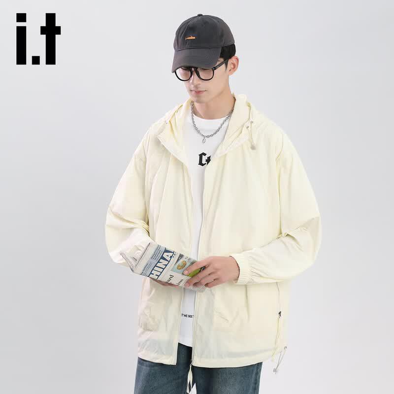 Izzueit Men's Ice Silk UPF50+ Sun Protection Hoodie