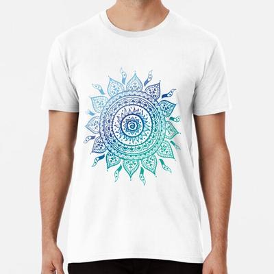 Blå Gradient Mandala   S til 5XL Laget i AU/USA T-skjorte