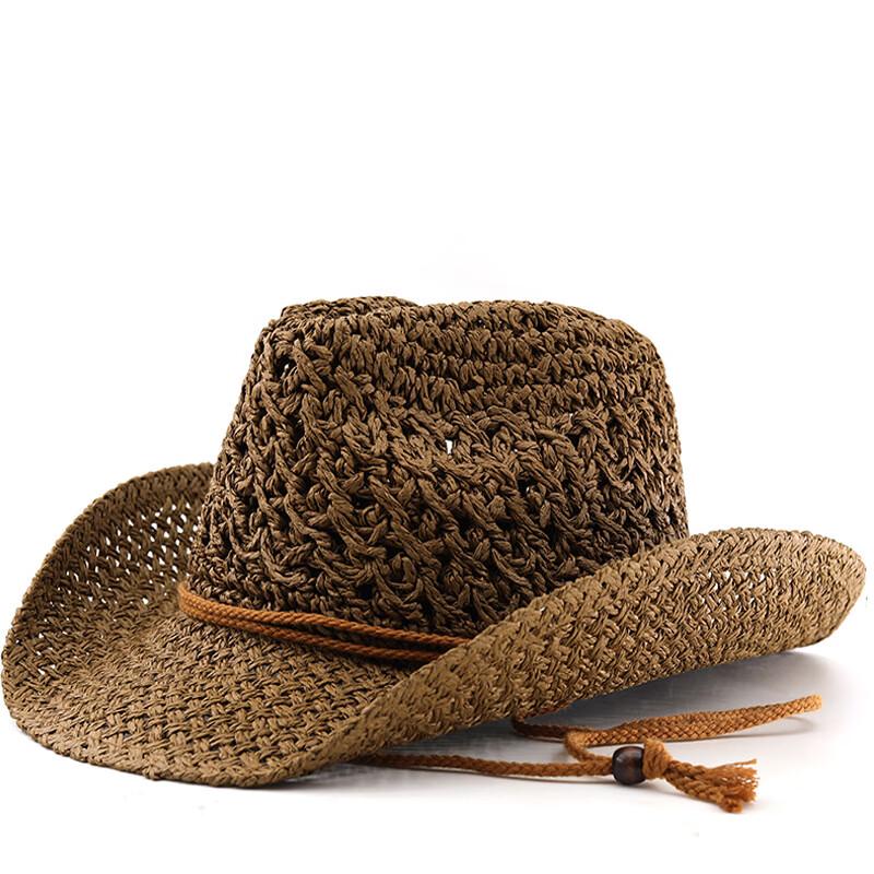 Ρετρό Δυτικό Καουμπόικο Ψάθινο Καπέλο Παραλίας