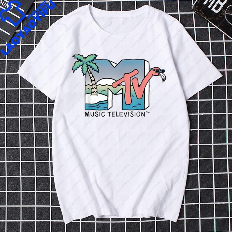 Men Clothing Retro T Shirt Vintage Rock Hip Hop Tv T Shirt Summer Unisex Casual Tshirt Mtv Music Television Graphic Tshirts Tees