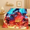 3D  Charizard Pokemon Cartoon Christmas Gift Flannel Blanket,Ultra Soft Plush Throw for Home Bedroom Bed Sofa Cover Kids