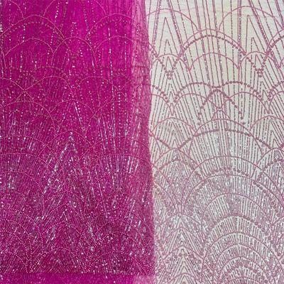 1 Yard Afrikaanse Luxe Kralen Tule Kant Stof Nigeriaanse Handgemaakte Zware Pailletten Kant Stof Voor Diy Bruiloft Feestjurken