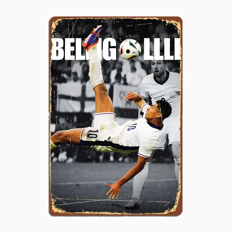 Jude Bellingham Fußball Sport Player Poster Metall Zeichen Poster Garage Zimmer Kino Wohnzimmer Custom Zinn Vintage Wohnkultur