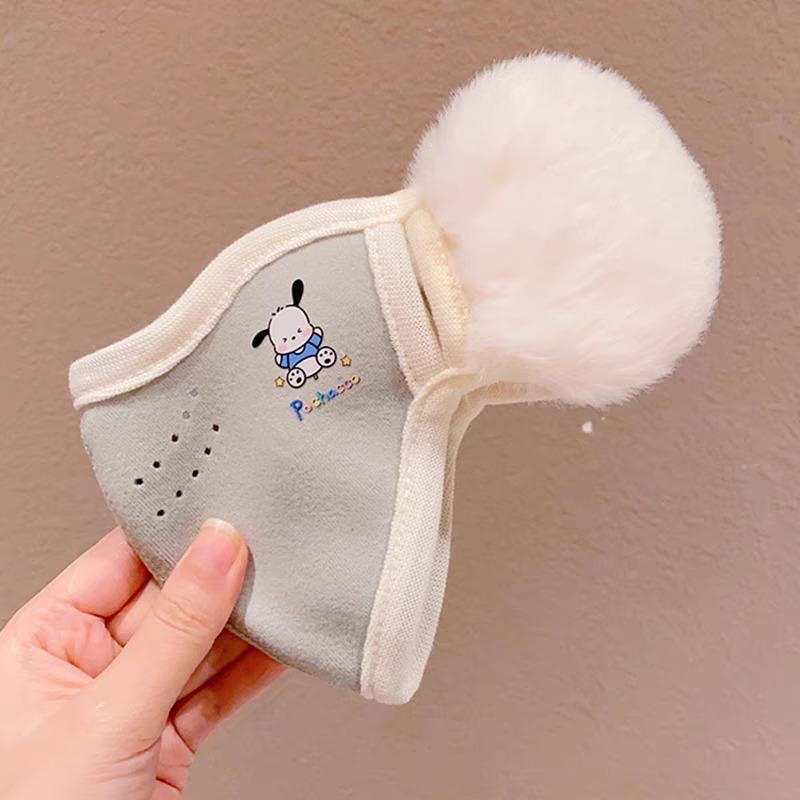 

Детская теплая плюшевая маска для лица с защитой ушей - Пыленепроницаемая, Холодостойкая, Защищающая от мороза, Стираемая.