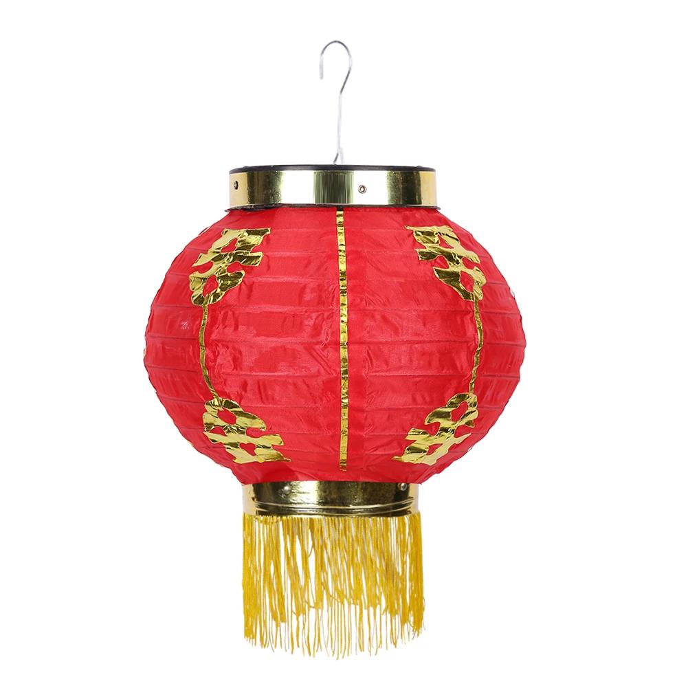 20CM Chinese Flocking Red Cloth Lantern Spring Festival Door Hanging Lamp Street Pendant for Traditional Outdoor Home Decoration