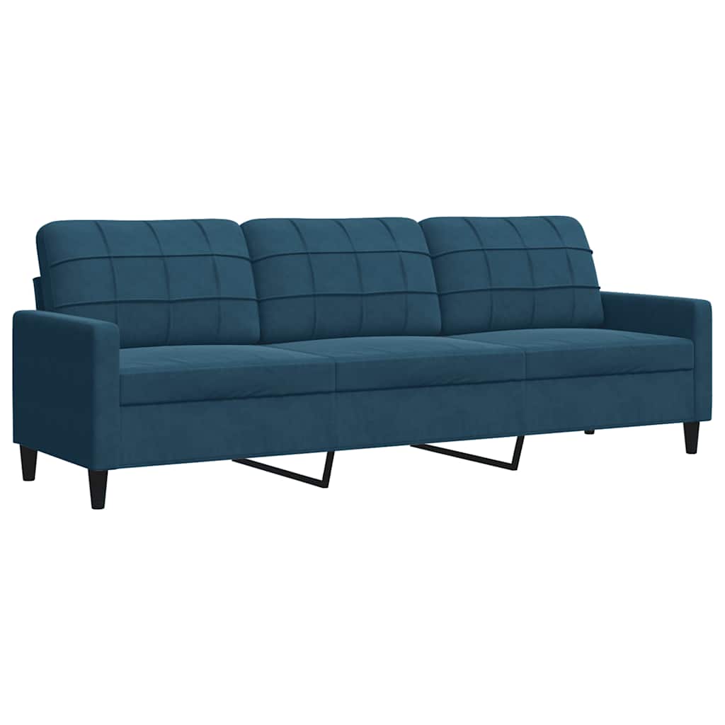 2 Piece Sofa Set with Cushions Blue Velvet
