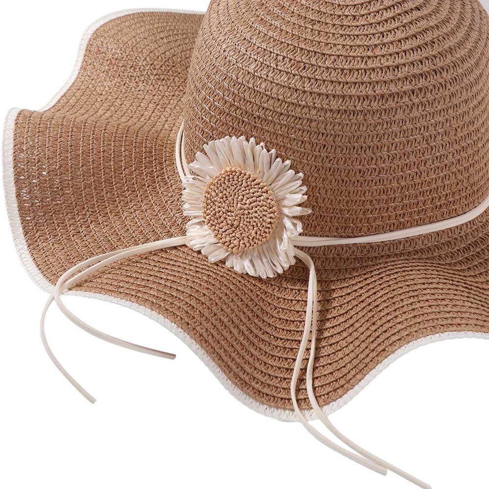 Wide Brim Bohemian Straw Hat Spring Summer Women's Sun Hat Trendy Folding Straw Hats  Vacation