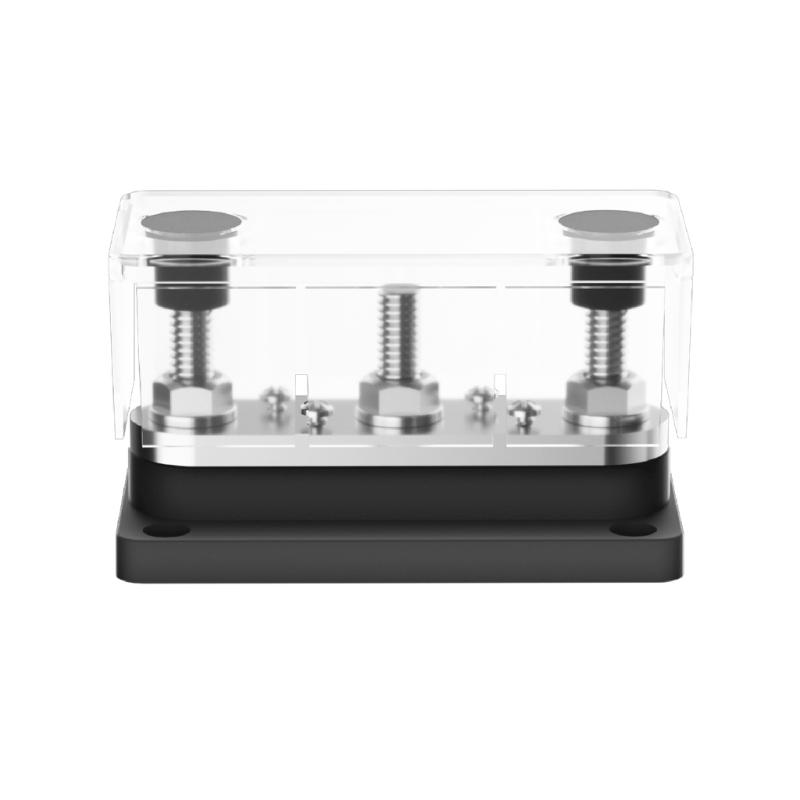 3 Post Power Distribution Block Bus Bar with Cover,300A Rating, Marine Bus Bar, Automobile, and Solar Wiring