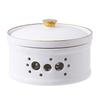Gold-Rimmed Ceramic Stew Pot with Candle Warmer