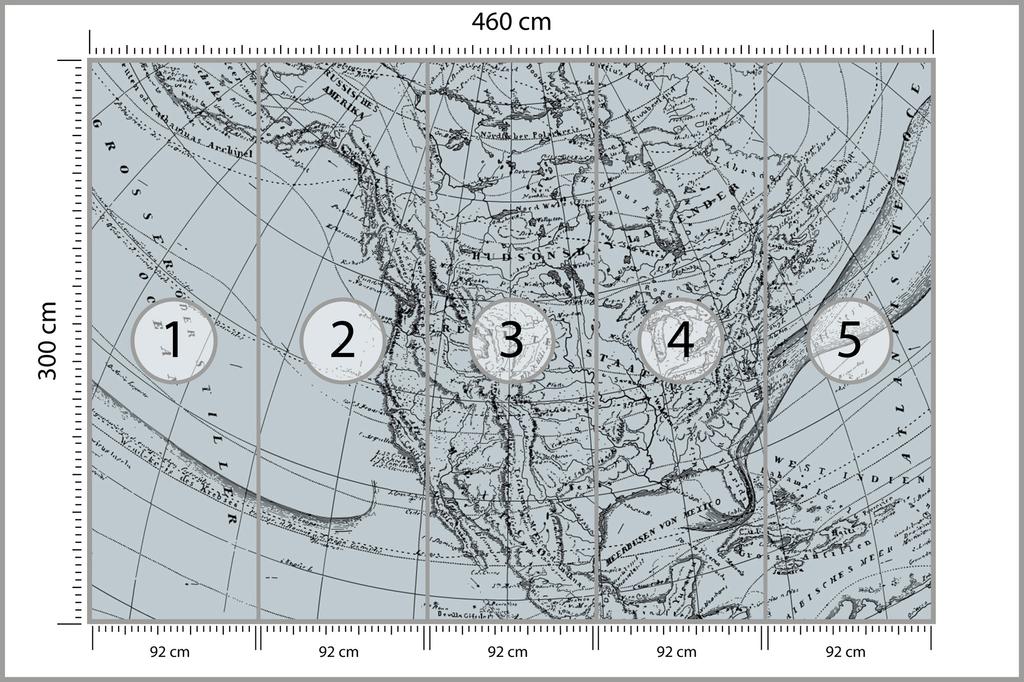 Photomural Old Map Non-Woven 460x300