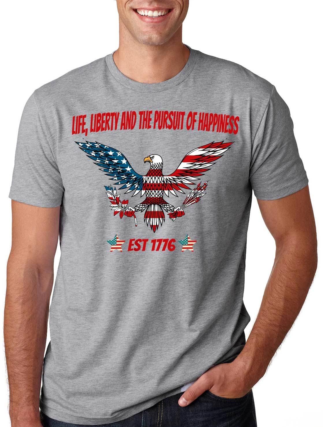 Life Liberty Pursuit of Happiness T-T-shirt 4th of July Independence Day Tee M