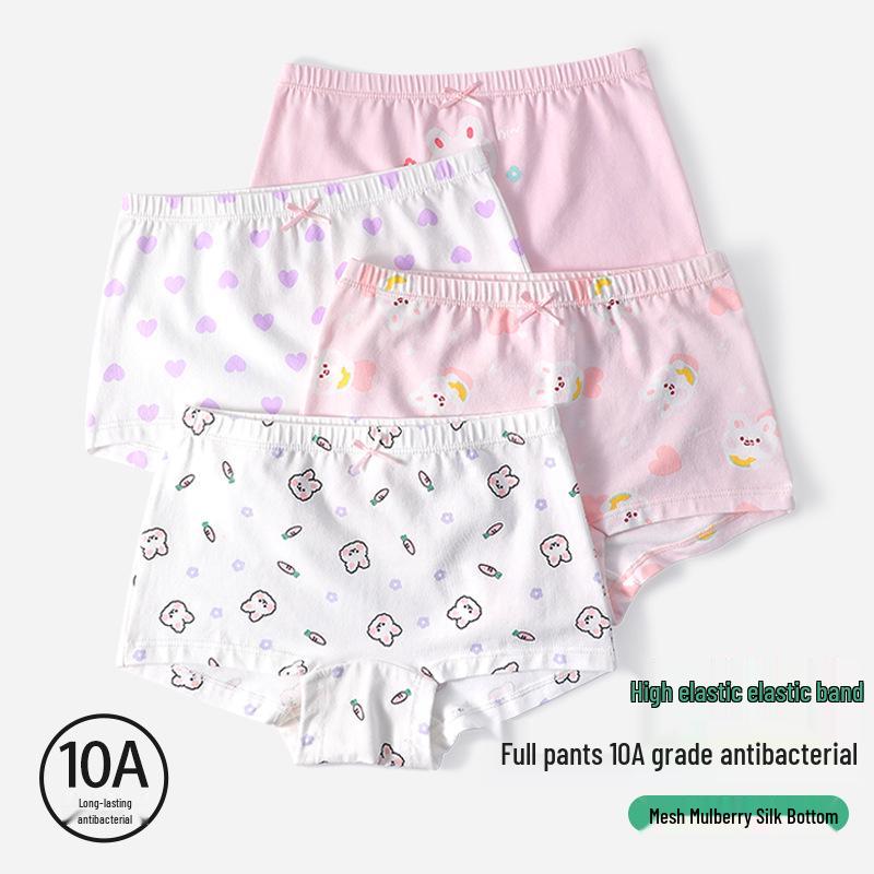 Kids' 100% Cotton Antibacterial Underwear: Boys' Boxer Briefs & Girls' Briefs for Ages 10+