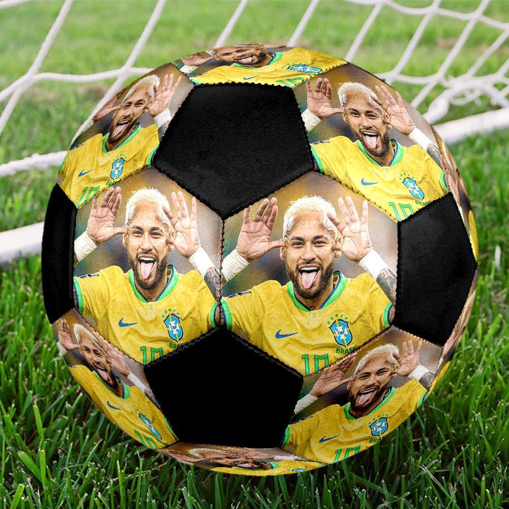Ballon de Football Neymar Taille 5 Coloré Cousu à la Machine PVC Prêt pour la Compétition Durable Haut Rebond