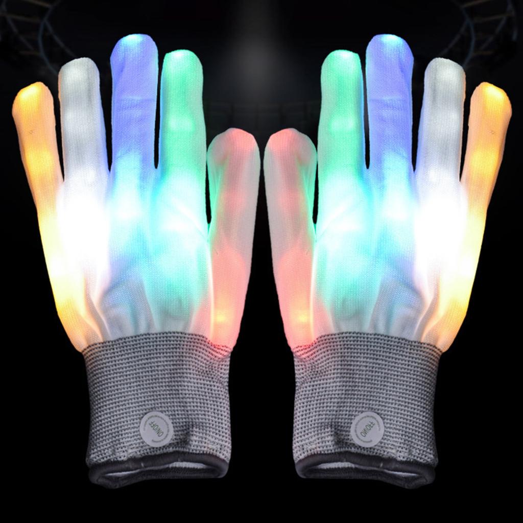 Finger Light Up Glow Rave Gloves LED Colorful Flashing Finger Lighting Gloves Gifts for Kids Teens Christmas Stocking Stuffers