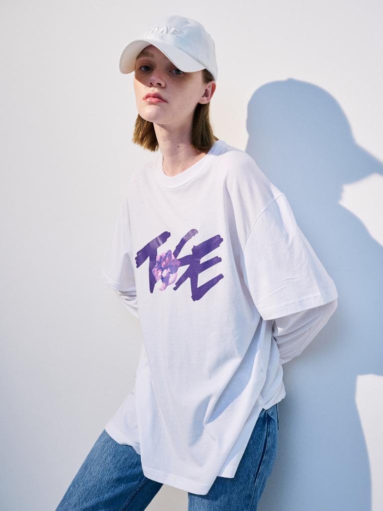 TOSE Layered Floral T-Shirt White