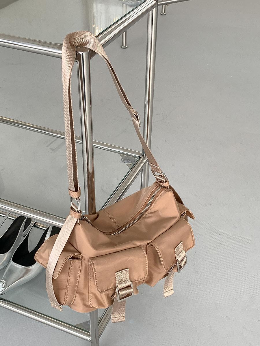 

Новая нейлоновая сумка-подмышка с несколькими карманами, женская нишевая сумка через плечо, женская универсальная трендовая сумка-мессенджер большой вместимости абрикосовый