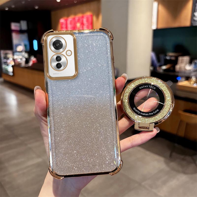 Luxus Glitzer Halterung Hülle Für OPPO A16 A17 A53 A57 A58 A74 A78 Reno11F 11 11Pro 10 10Pro 13F 13 13Pro Hülle Für Reno12F Hülle