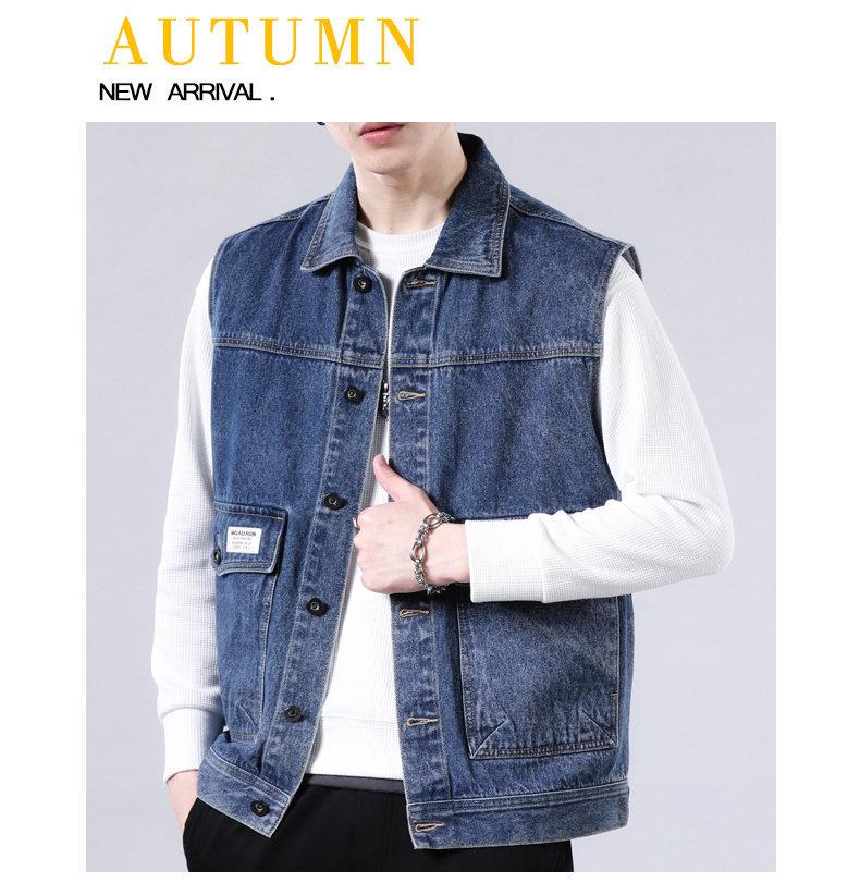 2024 Trendy Men's Denim Multi-Pocket Vest Jacket - Casual Single-Breasted Style