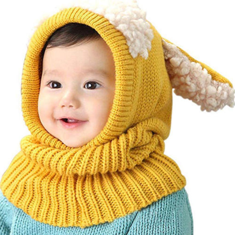 Winter Baby Kids Scarf Hat Hooded Knit