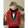 Christmas Tree Hoodies Snowflake Bow Tie 3D Print O-Neck Boys Girls Clothes Casual Christmas Party Sweatshirt Long Sleeve Tops
