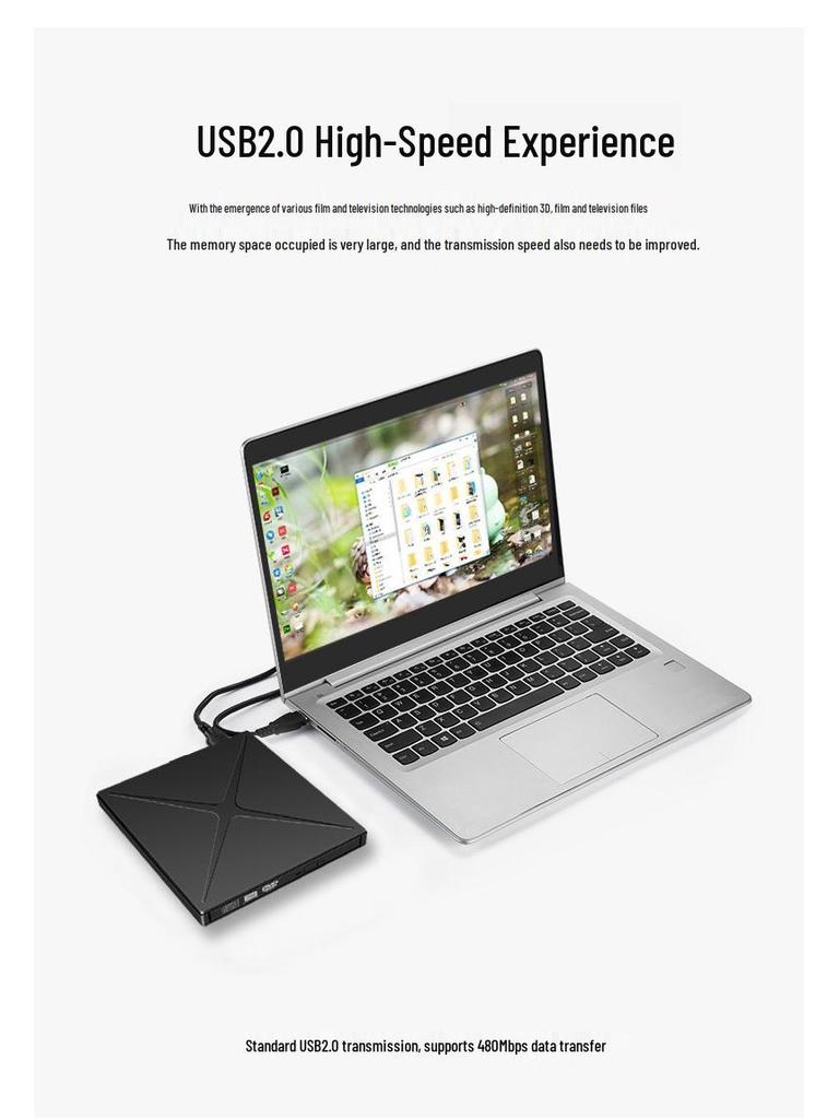 Unitate DVD externă USB/Type-C pentru laptop și desktop cu model diamantat - Unitate optică mobilă universală