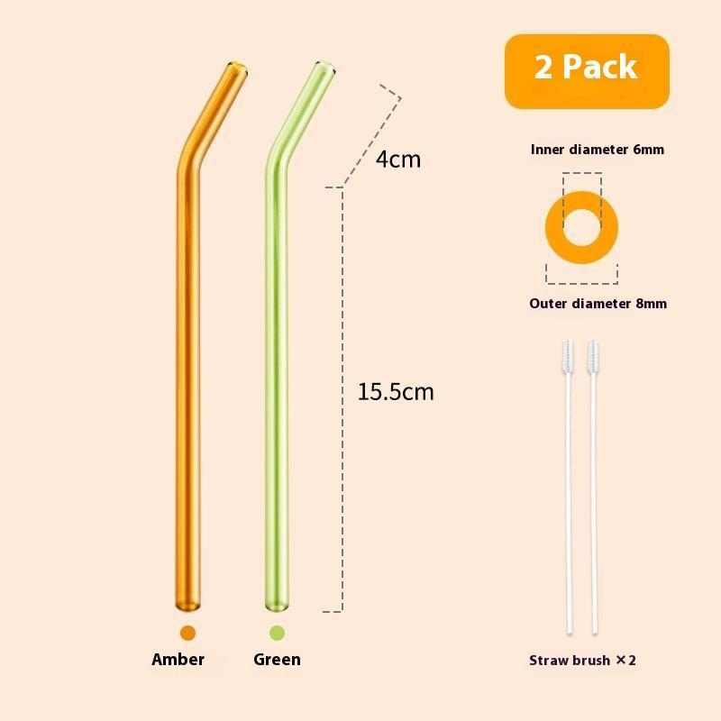 Gianxi Colored High-Value Glass Straw Non Disposable High Temperature Resistant Food Grade Transparent Drinking Glass Straw