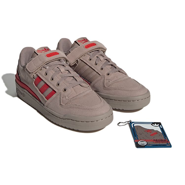 Adidas Originals Forum Low Velcro Skate Shoes Unisex Sneakers Gray Pink HR0459