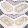 Vintage Lace Embroidered Oval Tablecloth for Wedding Party Home Tea Table Mats Kitchen Decoration Waterproof PVC Desk Cloth