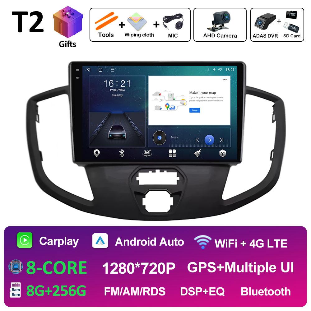 Android 14 Wireless Carplay For Ford Transit 2015 2016 2017 2018 Navigation GPS Cooling Fan Autoradio Car Multimedia Player WIFI