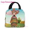 Unisex Food Warmer Bag Chihuahua Dog Lunch Bag Reusable Lunch Box Lunch Cooler Tote
