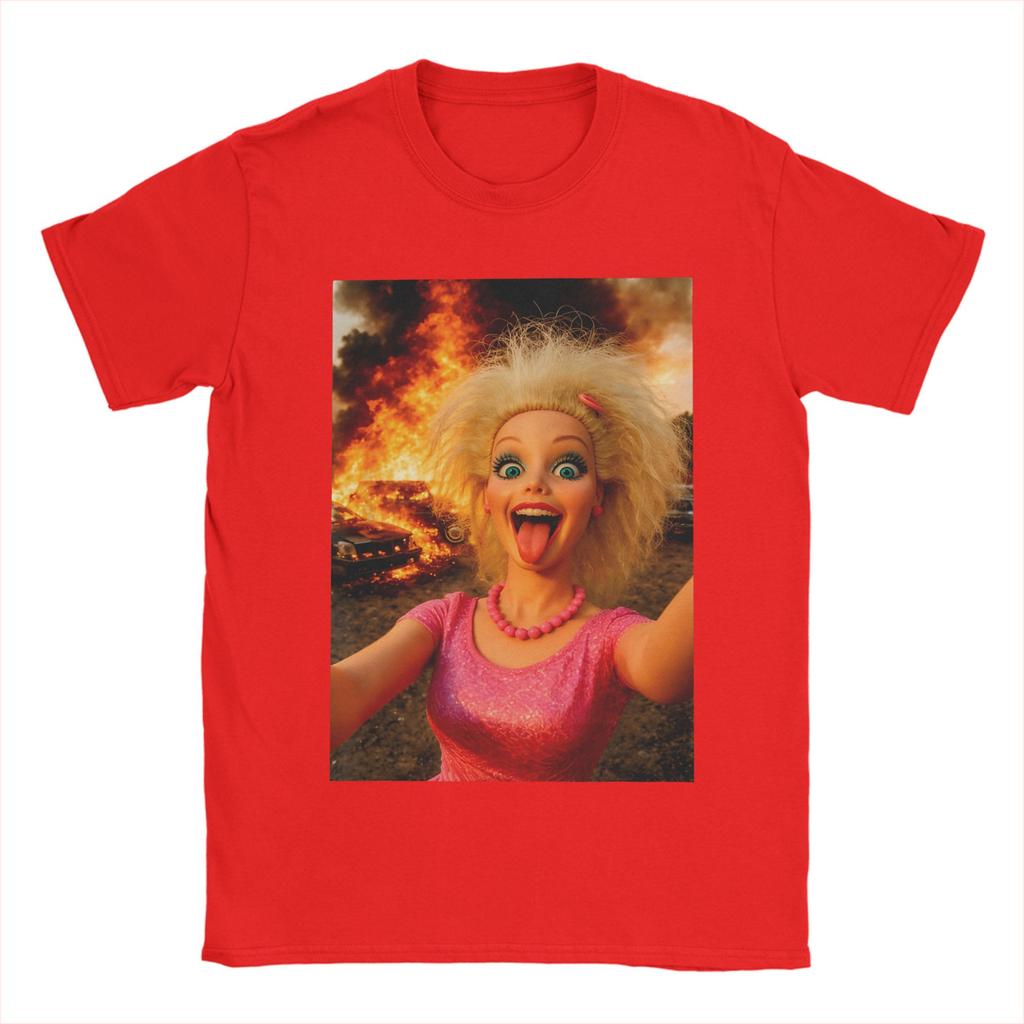 Doll Face Meme Expression Crazy Doll Hilarious Meme Unisex T Shirt Tee Shirt Short Sleeve Round Neck TShirts Pure Cotton Clothes